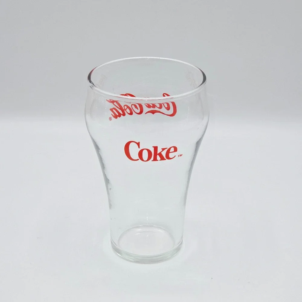 Set of 4 Vintage Clear COKE Coca-Cola‎ Glasses Red Lettering 12oz